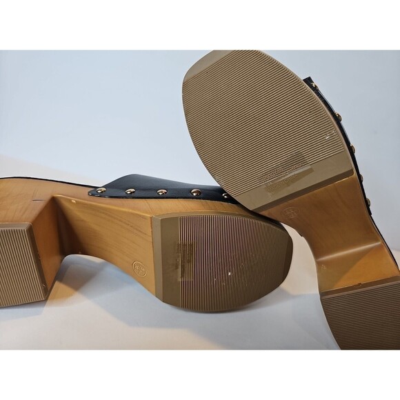 NEW Razz Matazz Women 8.5 Black Slip On Mules Clogs Heels Sandals Studs Y2K - Picture 8 of 9